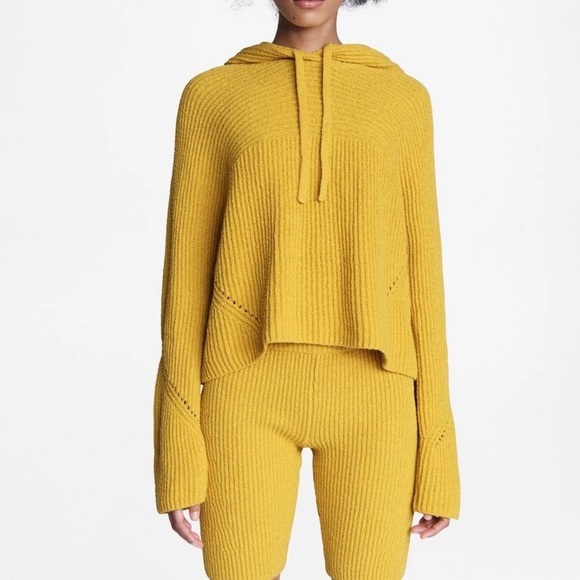 Rag & Bone sunny rib cotton crop hoodie knit - Picture 2 of 5